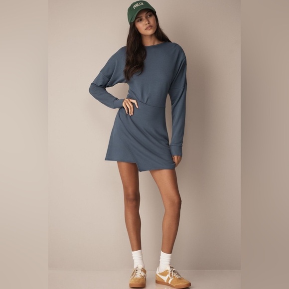 NWT! Daily Practice by Anthropologie Long-Sleeve Asymmetrical Mini Dress -  XXS